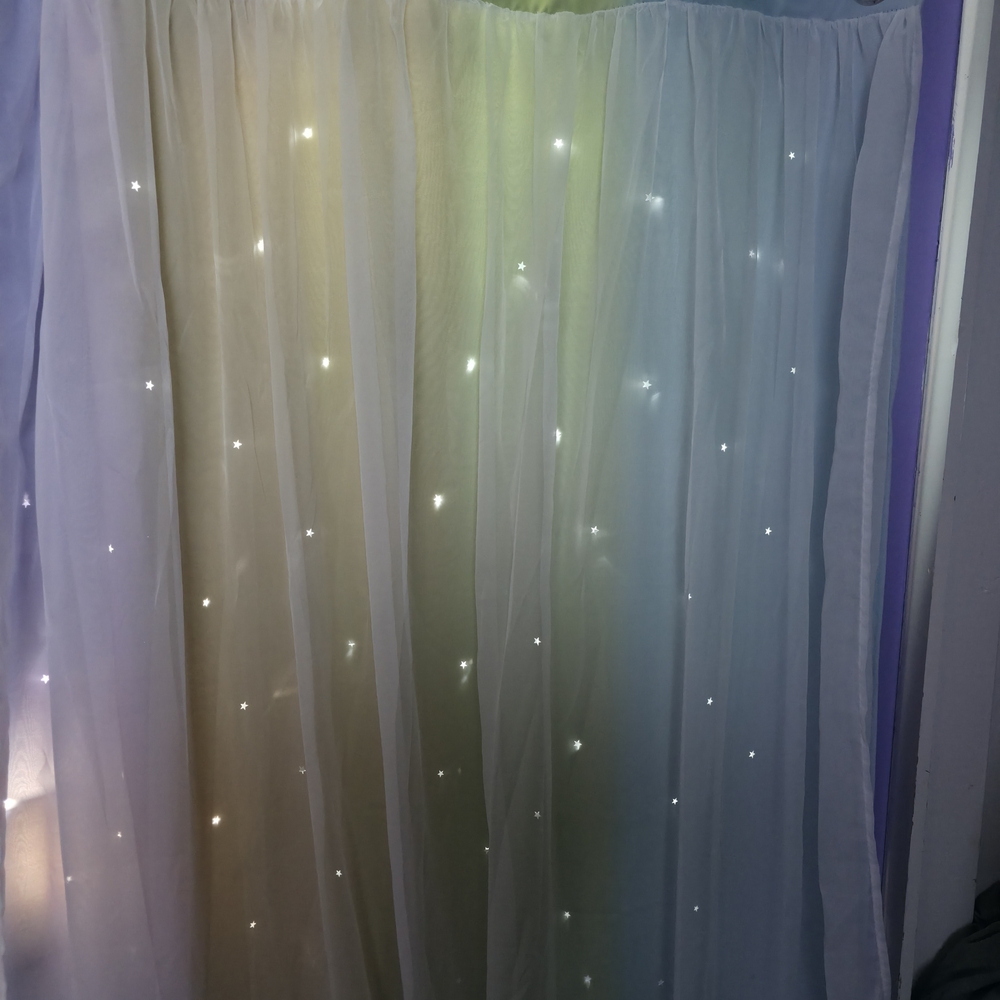 Pastel Colors Star Cutouts Curtains
